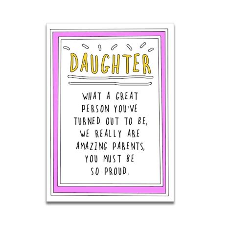 Daughter Card Birthday Card Funny Card Parents Funny Etsy