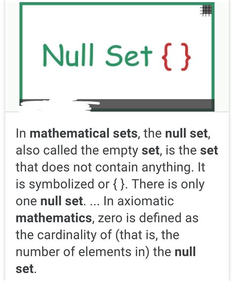 What Is A Null Set In Maths