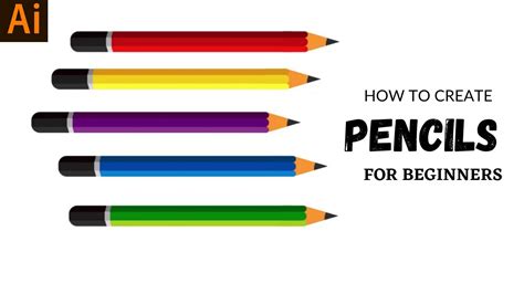 How To Draw Pencils In Adobe Illustrator Youtube