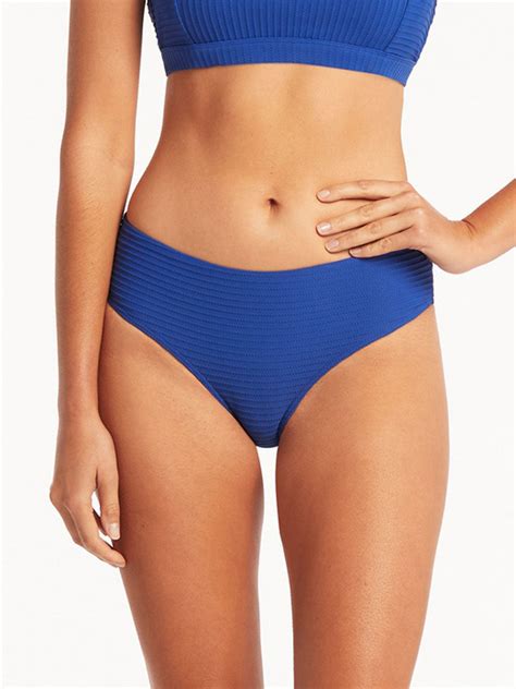 Sea Level Spinnaker Mid Bikini Bottoms In Royal Sandpipers