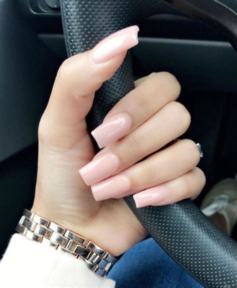 Nude Square Nails Pink Acrylic Nails Square Nail Designs Square Nails