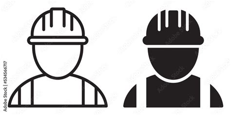 Ofvs159 Outlinefilledvectorsign Ofvs Construction Worker With Safety