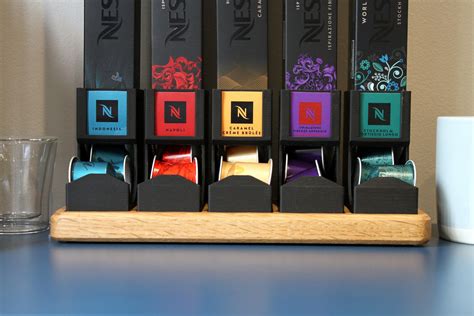 Pod Dispenser For Nespresso Original Coffee Pods With Oak Base