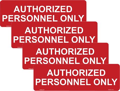 Amazon Haobase 4 Pcs Authorized Personnel Only Sign Sticker 20