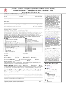 Fillable Online Asrm Attendee Housing Form J Spargo Associates