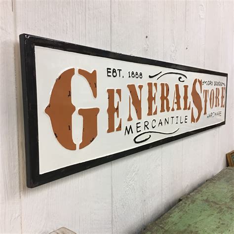 General Store Dry Goods Mercantile Hardware Metal Sign Vintage Etsy