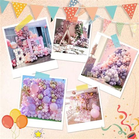 Pastel Pink Purple Balloon Garland Kit Double Stuffed Lavender