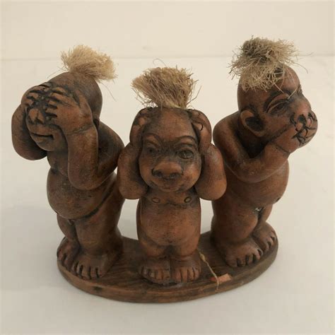 Tribal 5 5â See No Hear No Speak No Evil Naked Figurines Vintage 2023207635