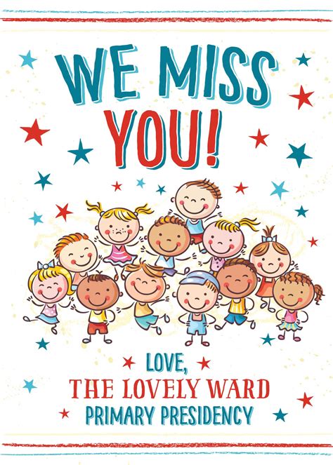 "We Miss You" LDS Primary Card – Ministering Printables