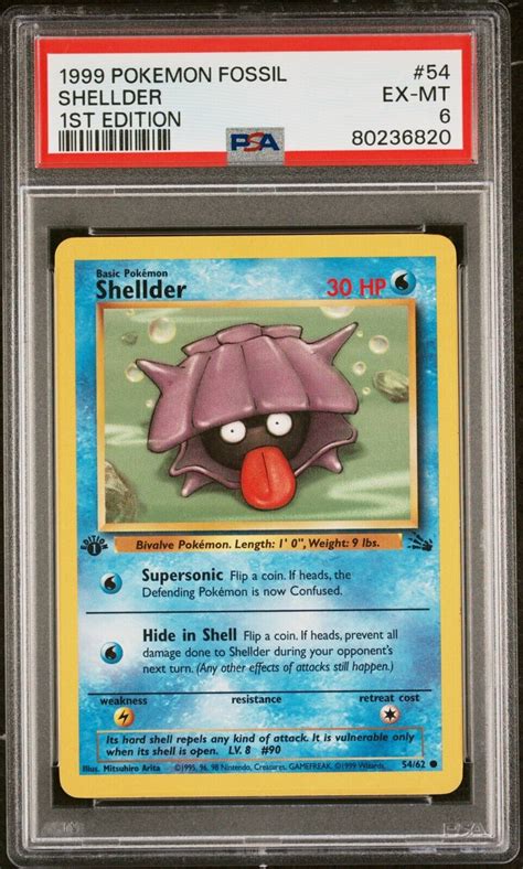 1999 Pokemon Fossil Shellder 1st Edition 54 62 PSA 6 54 EBay