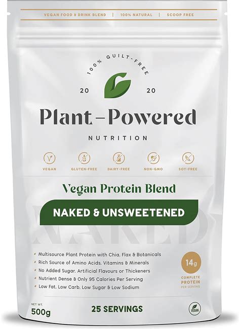 Naked Unsweetened Vegan Protein Powder Blend Servings Complete Plant Based Protein