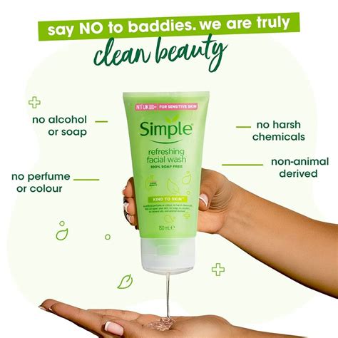 simple face wash simple kind  skin refreshing facial gel wash