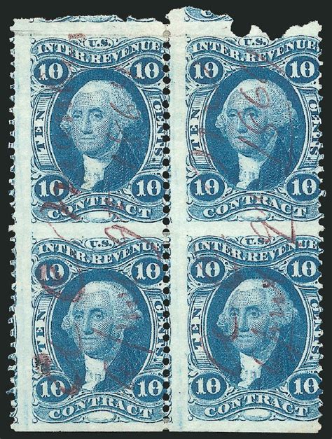 Costs Of US Stamp Scott Cat R34 10c 1862 Revenue Contract