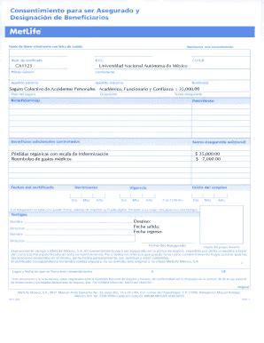 Fillable Online CA1123Universidad Nacional Autnoma De Mxico Seguro Fax