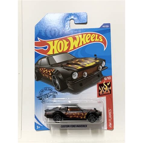 hot wheels 風火輪小汽車 Custom Ford Maverick 消光黑 火焰塗裝 黑火焰 蝦皮購物