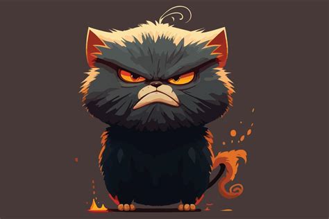 Angry Cat Vector Illustration 22330665 Vector Art At Vecteezy