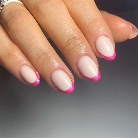 Hot Pink Nails With White Tips