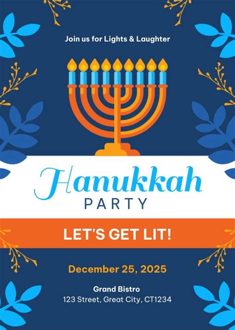 Hanukkah Party Invitation Piktochart