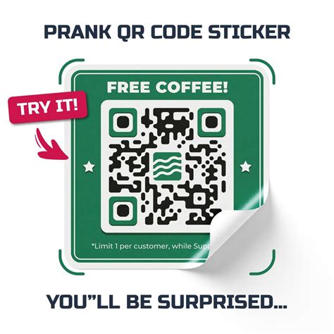 Free Coffee Fuck You Prank QR Code Sticker Meme Sticker Humorous Joke Decal For Laptop