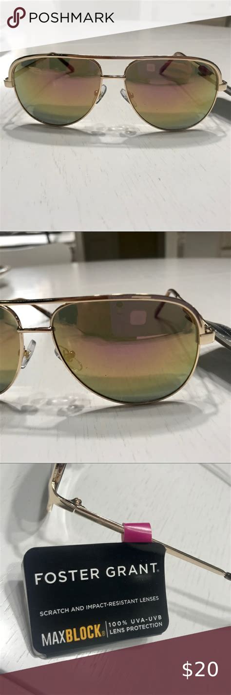 Nwt Foster Grant Aviator Mirrored Sunglasses Mirrored Aviator Sunglasses Mirrored Sunglasses