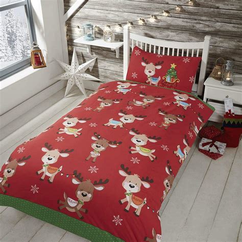 Rapport Festive Gonks Duvet Cover Christmas Bed Set White King Uk Home And Kitchen