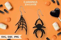 Halloween Earrings Cut File SVG DXF PNG Formats 351622