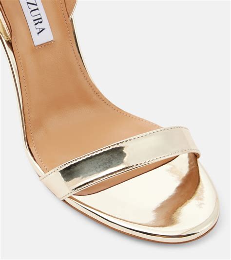 So Nude 105 Metallic Leather Sandals In Gold Aquazzura Mytheresa