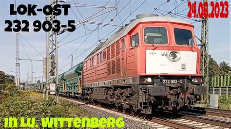 Lok Ost 232 903 5 Mit Ihrem Getreidezug Bei Der Vorbeifahrt Beim