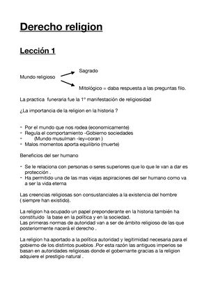 Apuntes Eclesiastico Tema Fuentes Y Principios Del Derecho