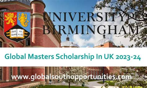 Apply For The Birmingham Univeristy Global Masters Scholarship In The