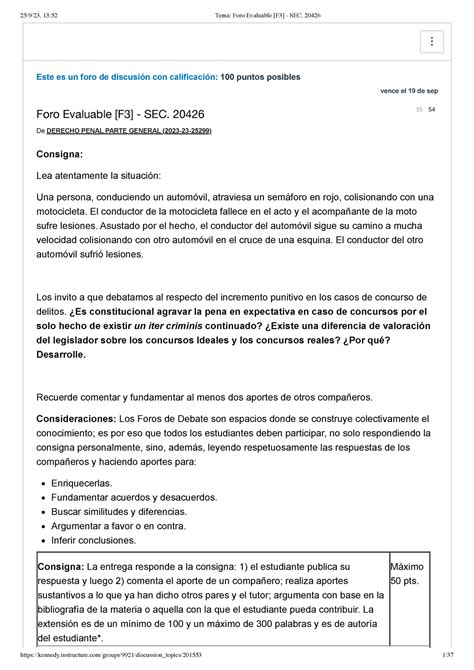 Tema Foro Evaluable F3 SEC 20426 Este es un foro de discusión