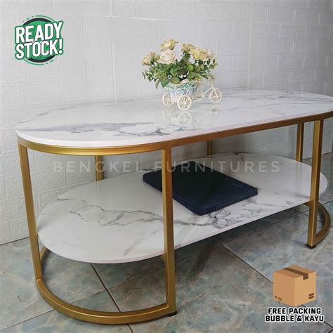 Jual Meja Ruang Tamu Minimalis HPL Desain Modern Bahan Multiplek dan