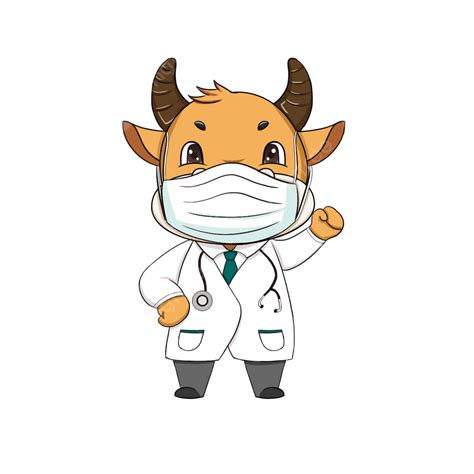 Original Cute Cow Brave Cow Cow Cartoon Cow Doctor Year Of The Ox