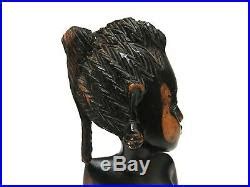 Vintage Hand Carved Wood Nude Naked Bust African Woman Wood Statue Sculpture