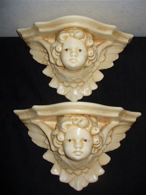 Two Antique Porcelain Cherub Wall Sconce For Sale