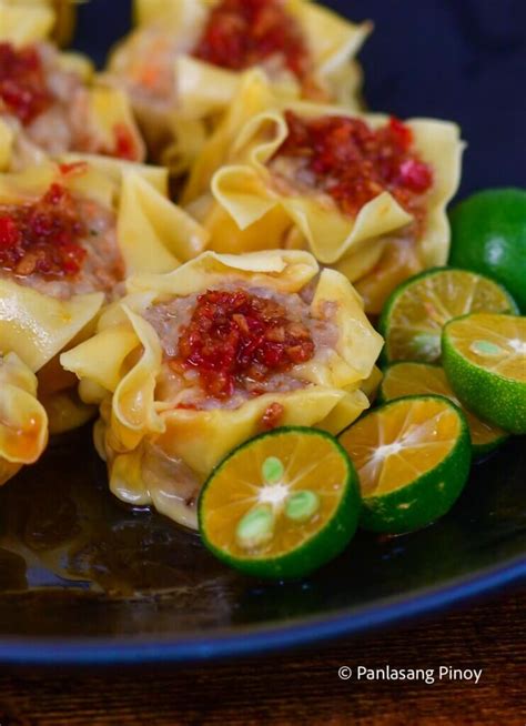 Siomai (Pork and Shrimp) with Chili Garlic Oil - Panlasang Pinoy