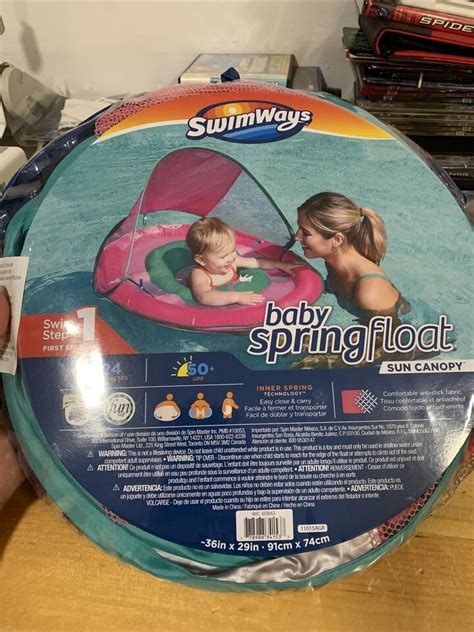 Swimways New Pink Sun Canopy Round Baby Spring Float Age 9 24 Months