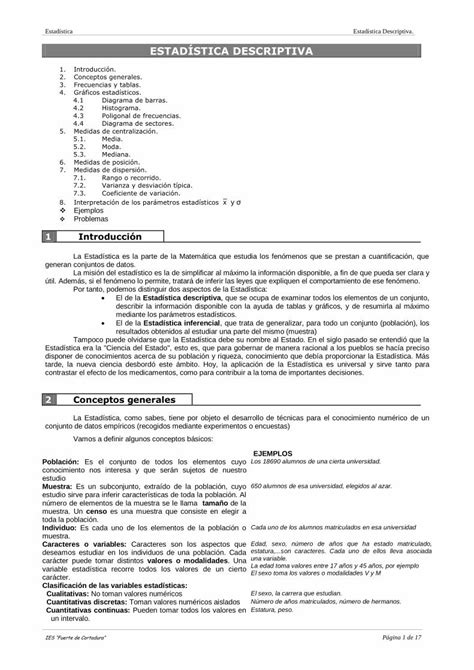 Pdf Estad Stica Descriptiva Junta De Andaluc A Pdf File