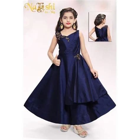 Navy Blue Wedding Wear Kids Gown Packaging Type Box Size 2438 At