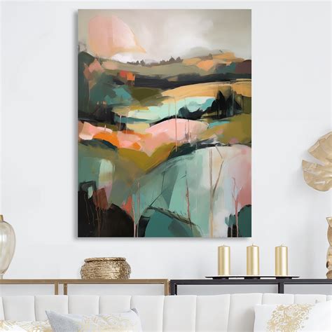 Ivy Bronx Green and Pink Transcending Reality - Abstract Painting Metal