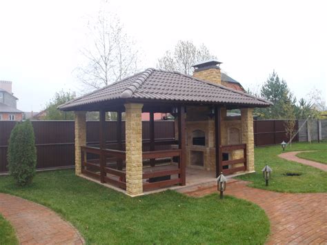 Угловая беседка с мангалом (51 фото) » НА ДАЧЕ ФОТО