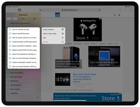 How to copy favorite website URLs in Safari for iPhone and iPad