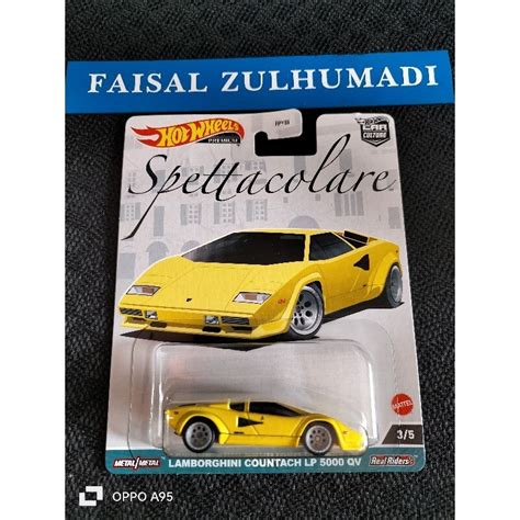 Hot Wheels Premium Spettacolare Lamborghini Countach Lp Qv Yellow Fzcc Shopee Malaysia