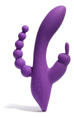 Platanomelón Vibrador Triple Trini Anal Vaginal Clítoris Meses sin interés