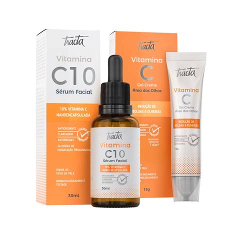 Kit S Rum Facial E Gel Creme Olhos Vitamina C Tracta Submarino