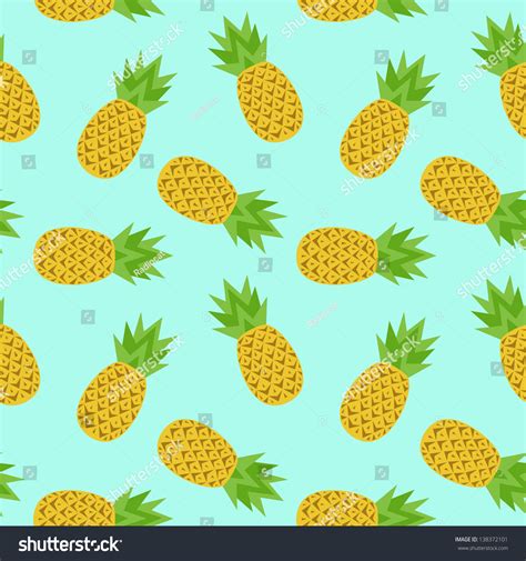 Seamless Pattern Cute Pineapples Stock Vector Shutterstock