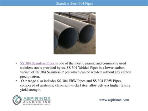 Stainless steel pipes grades