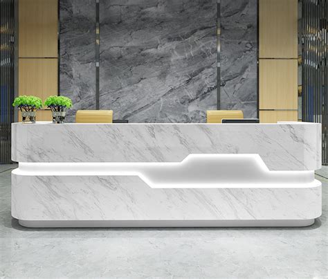 modern Salon marble reception counter led front desk price