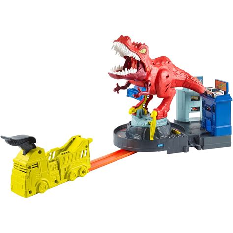 Mattel Coffret De Jeu Attaque Du T Rex Hot Wheels City Pas Cher Auchan Fr