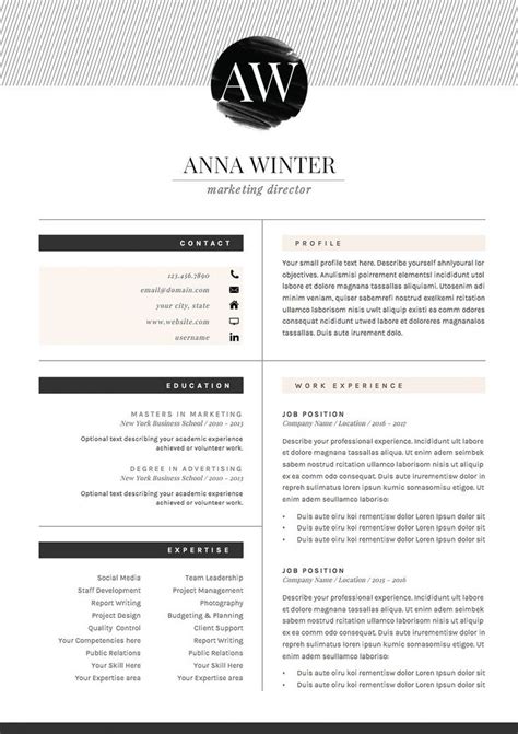 Resume Template 5pages | Stiletto | Resume template, Cover letter for ...